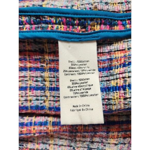 L'AGENCE Zuri Tweed Belted Jacket Size 4 Pink Multi #1G506 - Picture 11 of 13